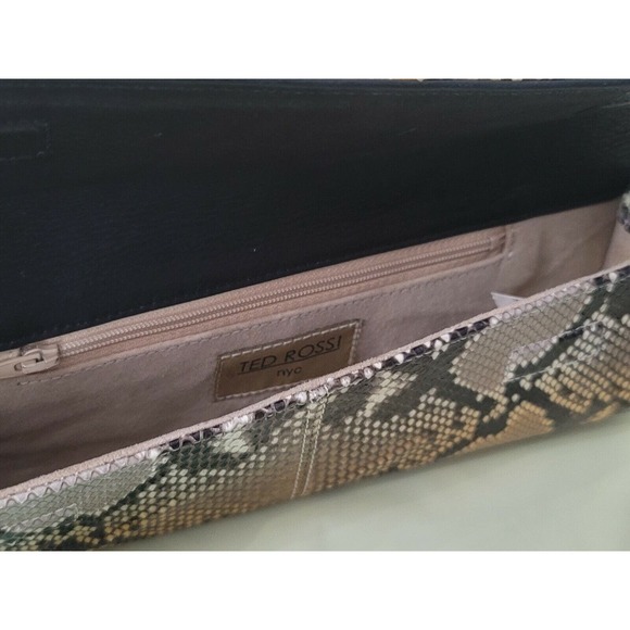 Ted Rossi NYC Python Snakeskin Bangle Clutch Wristlet Handbag C107 M10049 - Picture 6 of 12